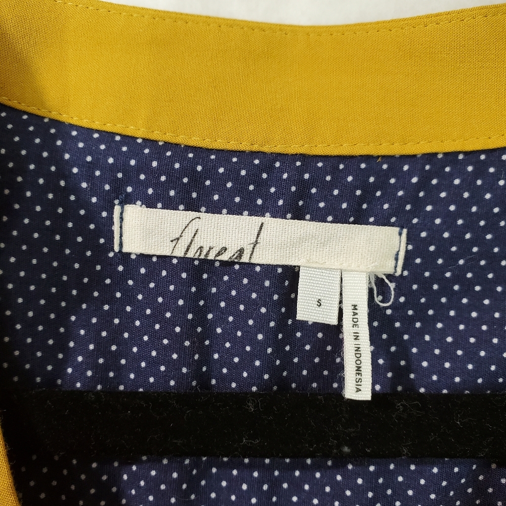 Anthropologie Floreat Raella Gold Mustard Embroidered Tunic Dress size small - Picture 9 of 14